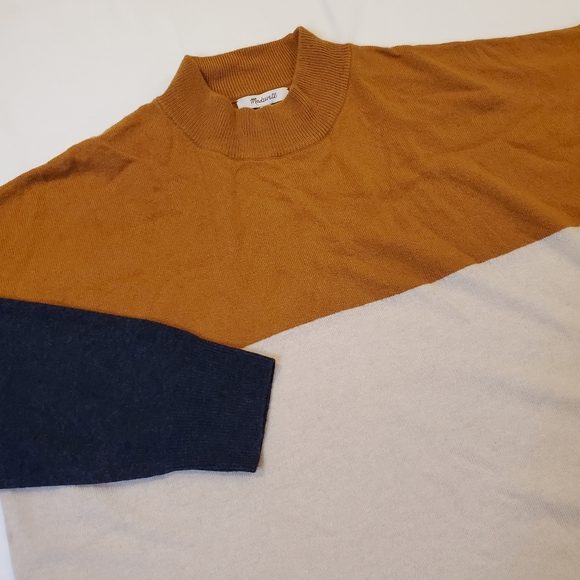 Madewell Sweaters - Madewell Colorblock Ashbury Mockneck Sweater Wool Blend Women's Size Large